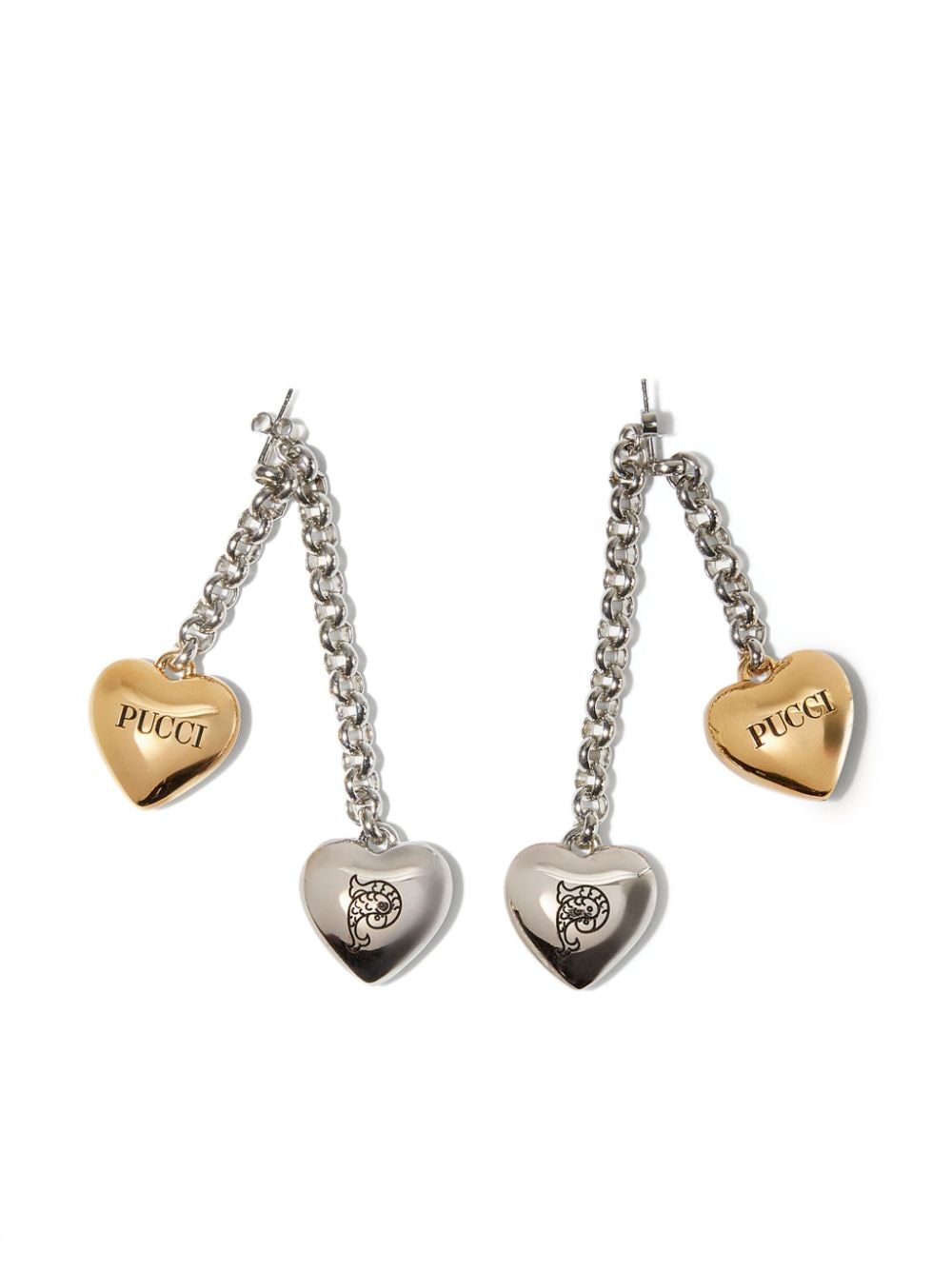 PUCCI heart-charm drop earrings - Silver von PUCCI