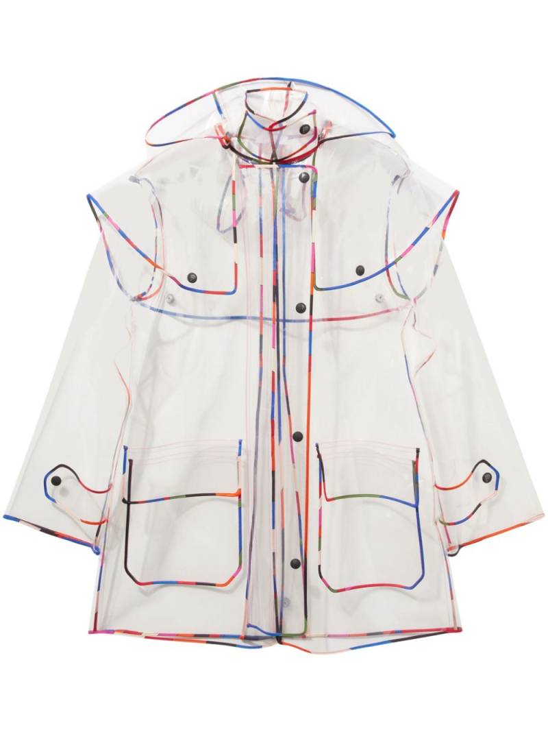 PUCCI hooded transparent rain coat - White von PUCCI