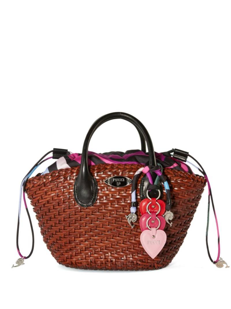 PUCCI interwoven leather basket bag - Brown von PUCCI