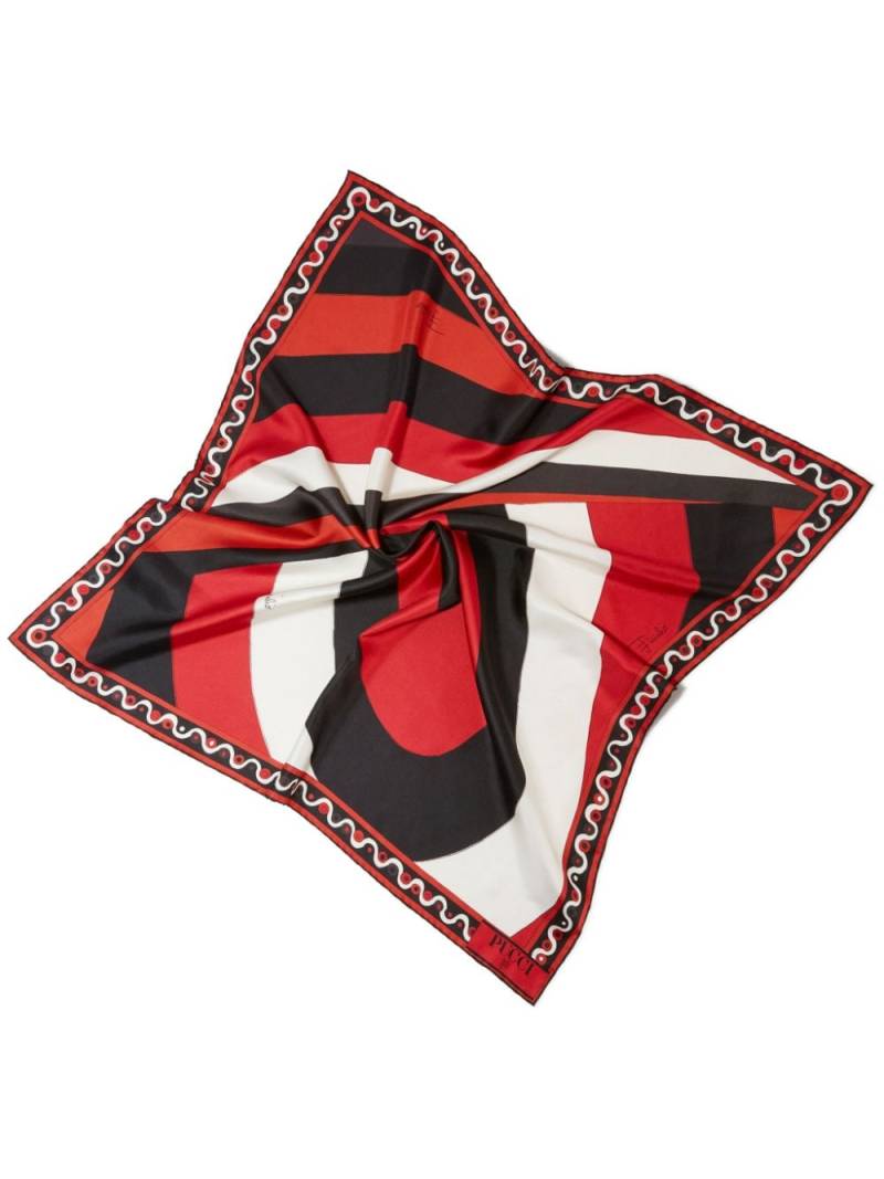 PUCCI large Iride-print reversible silk scarf - Black von PUCCI