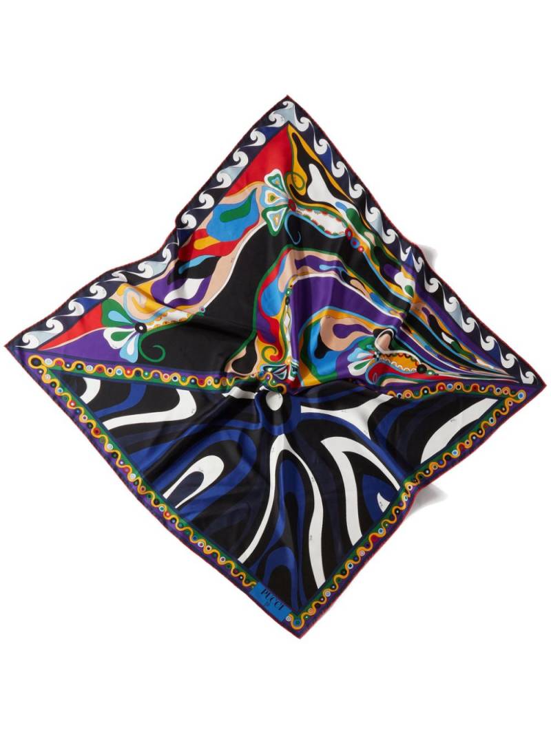 PUCCI large Marmo and Orchidee-print scarf - Black von PUCCI