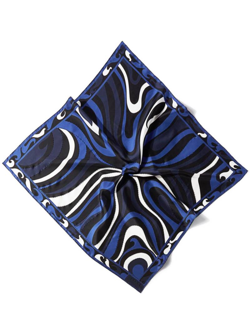 PUCCI large Marmo-print silk scarf - Blue von PUCCI