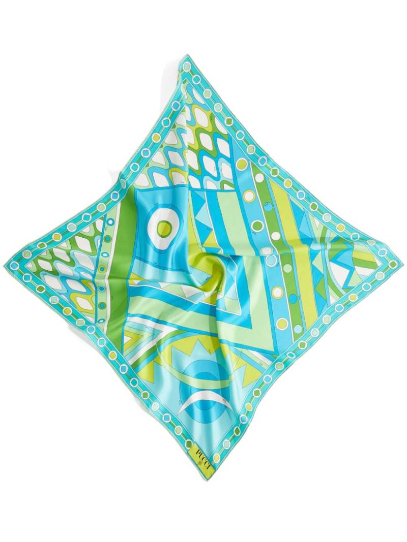 PUCCI large Vivara-print silk scarf - Blue von PUCCI