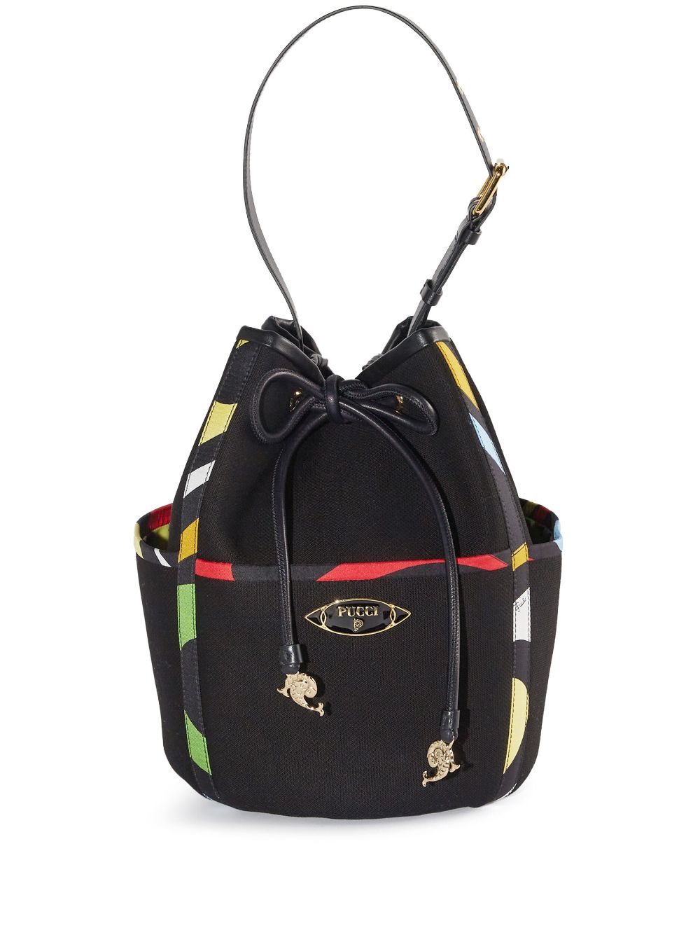 PUCCI logo-plaque bucket bag - Black von PUCCI