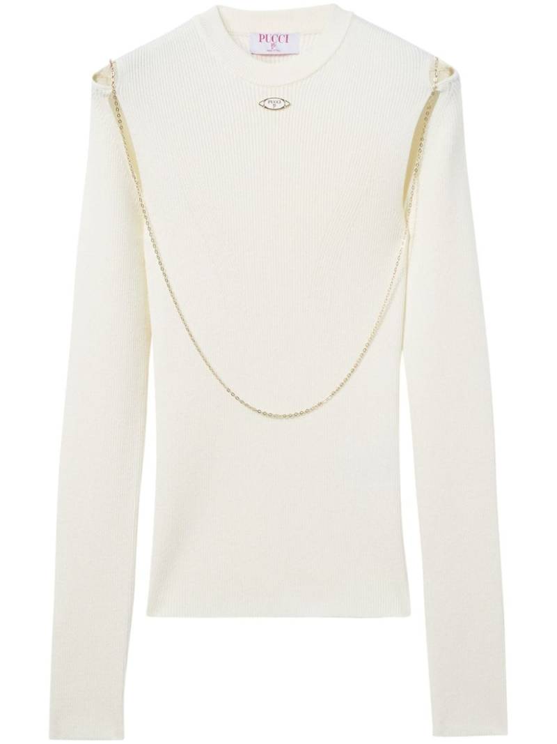 PUCCI logo-plaque chain-link ribbed top - White von PUCCI