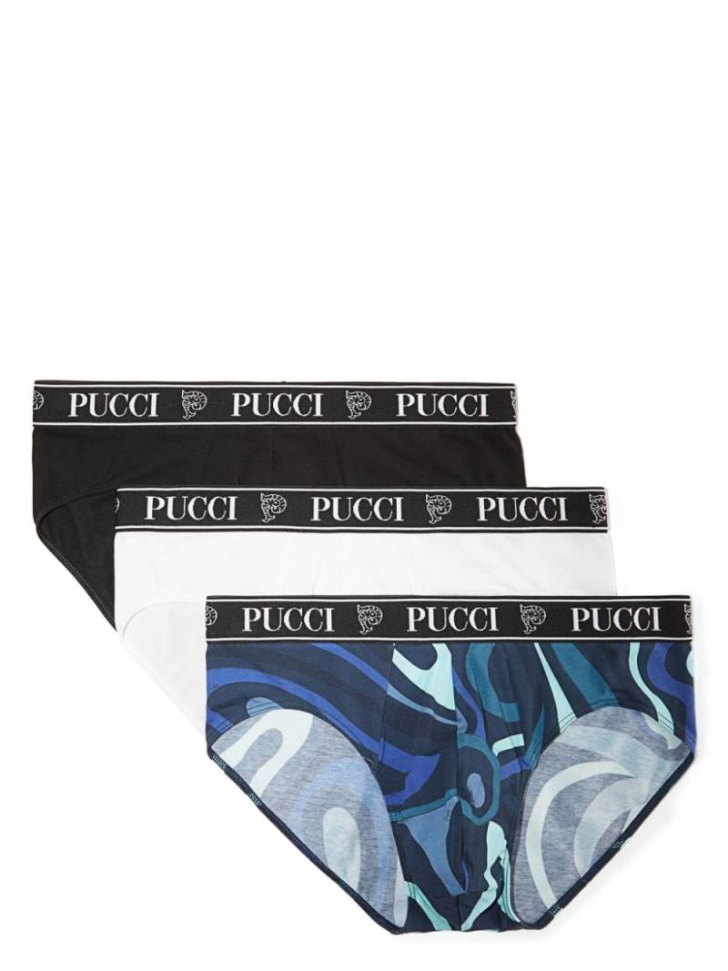 PUCCI logo-waistband briefs (pack of three) - White von PUCCI