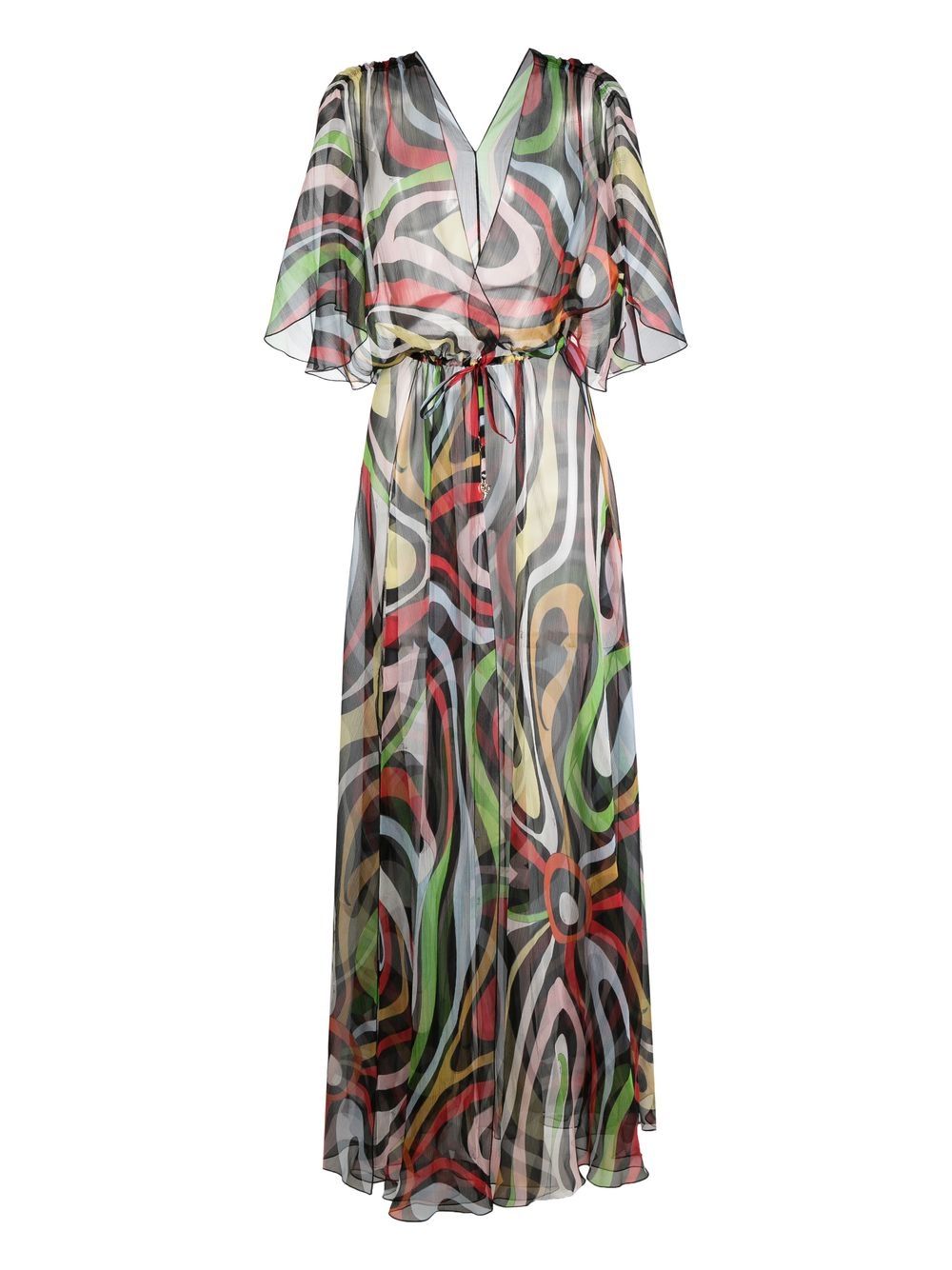 PUCCI Marmo-print silk robe - Black von PUCCI