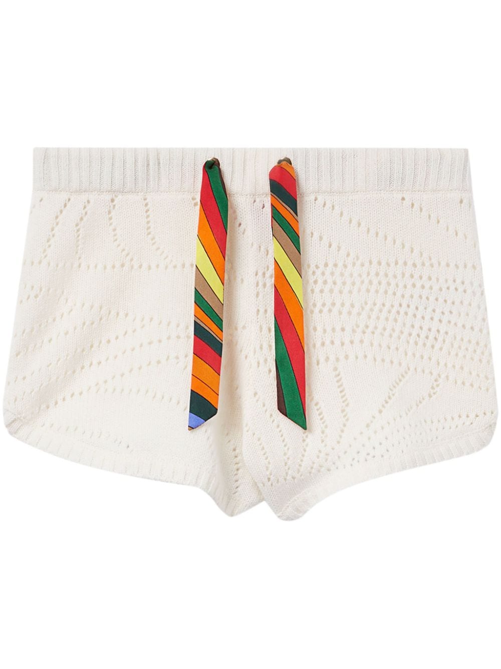 PUCCI pointelle-knit cashmere shorts - White von PUCCI