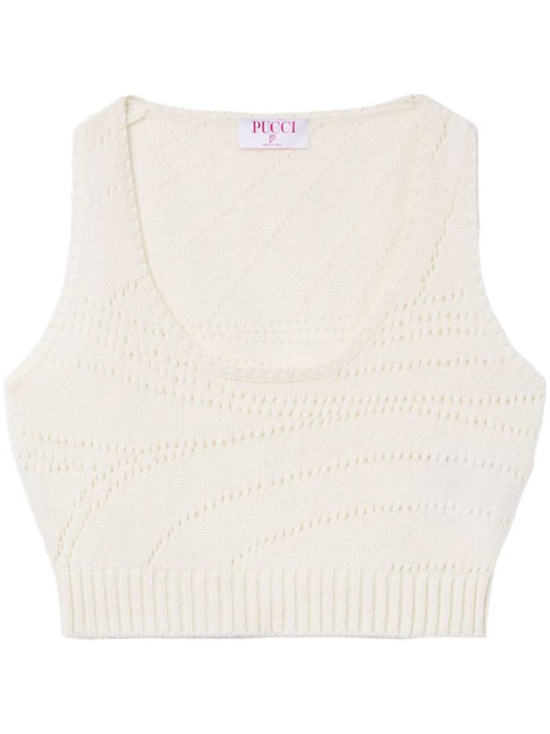 PUCCI pointelle-knit cashmere top - White von PUCCI