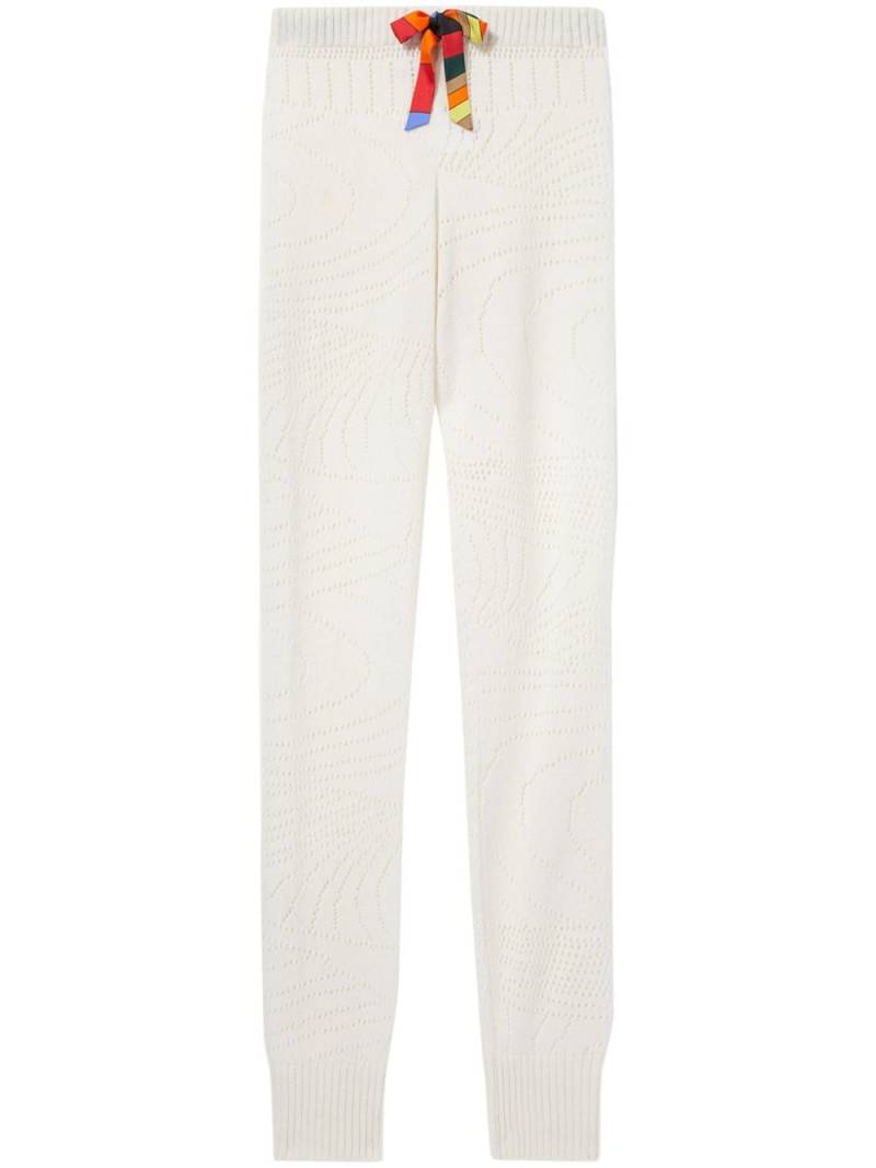 PUCCI pointelle-knit cashmere track pants - White von PUCCI