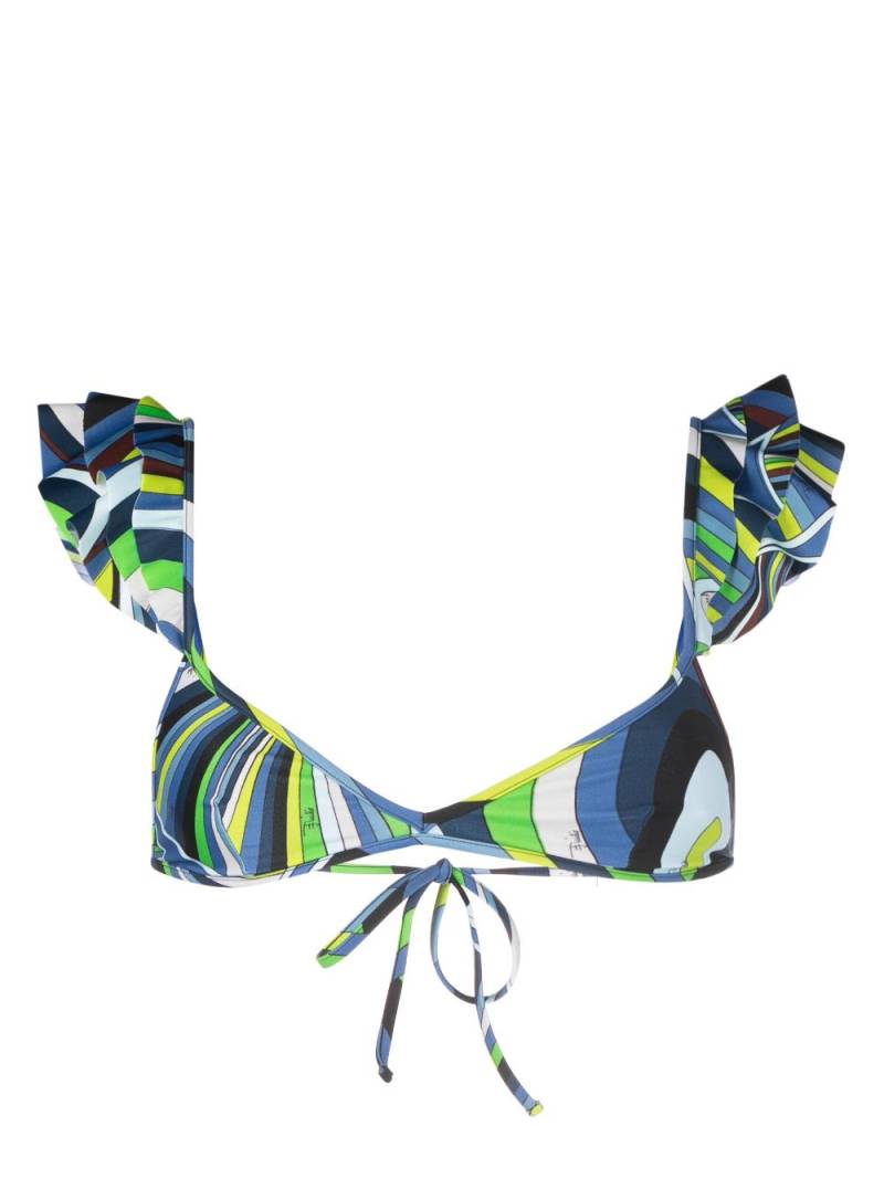 PUCCI ruffled-straps bikini top - Blue von PUCCI