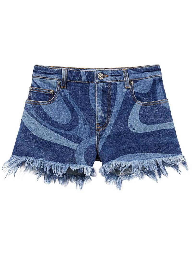 PUCCI wave-print denim shorts - Blue von PUCCI