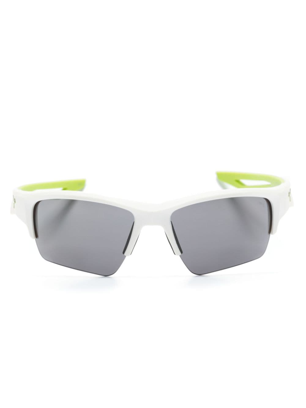 PUMA EYEWEAR logo-plaque oversize-frame sunglasses - White von PUMA EYEWEAR
