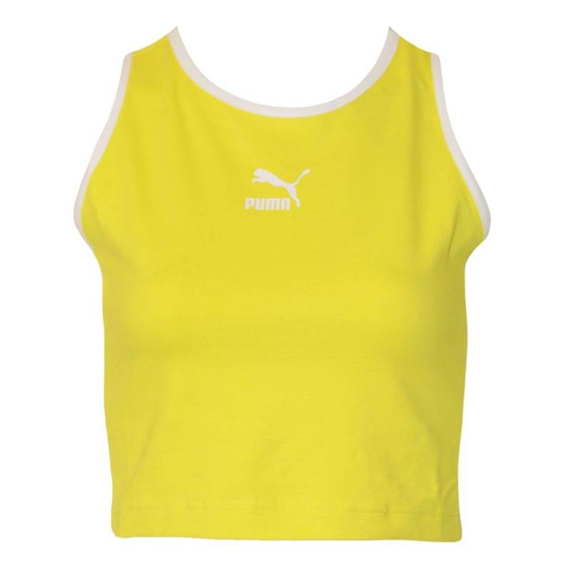 Puma - Classics Cropped Tank, für Damen, Gelb Bunt, Größe M von Puma