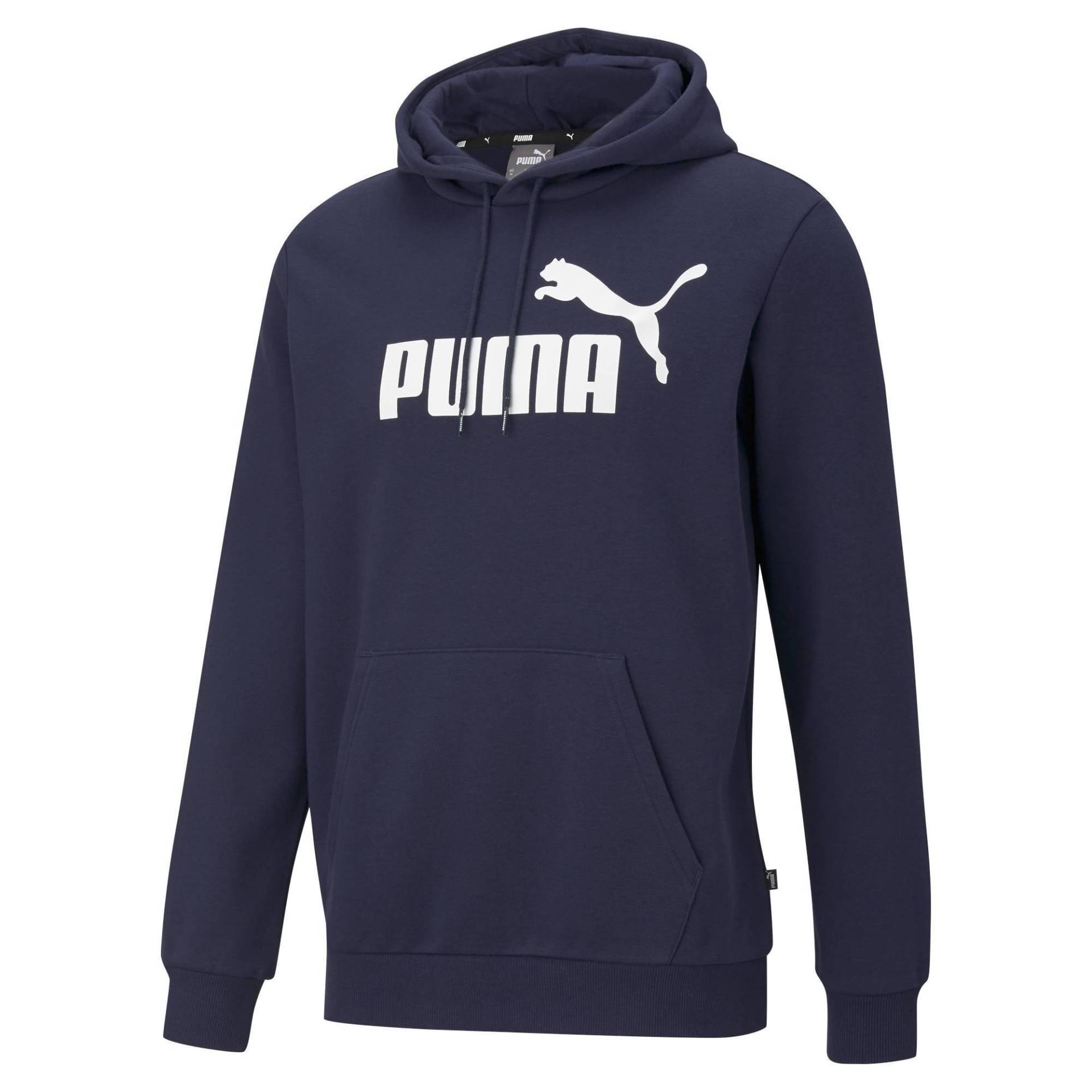 Sweatshirt Bequem Sitzend-ess Big Logo Hoodie Fl Herren Blau S von PUMA