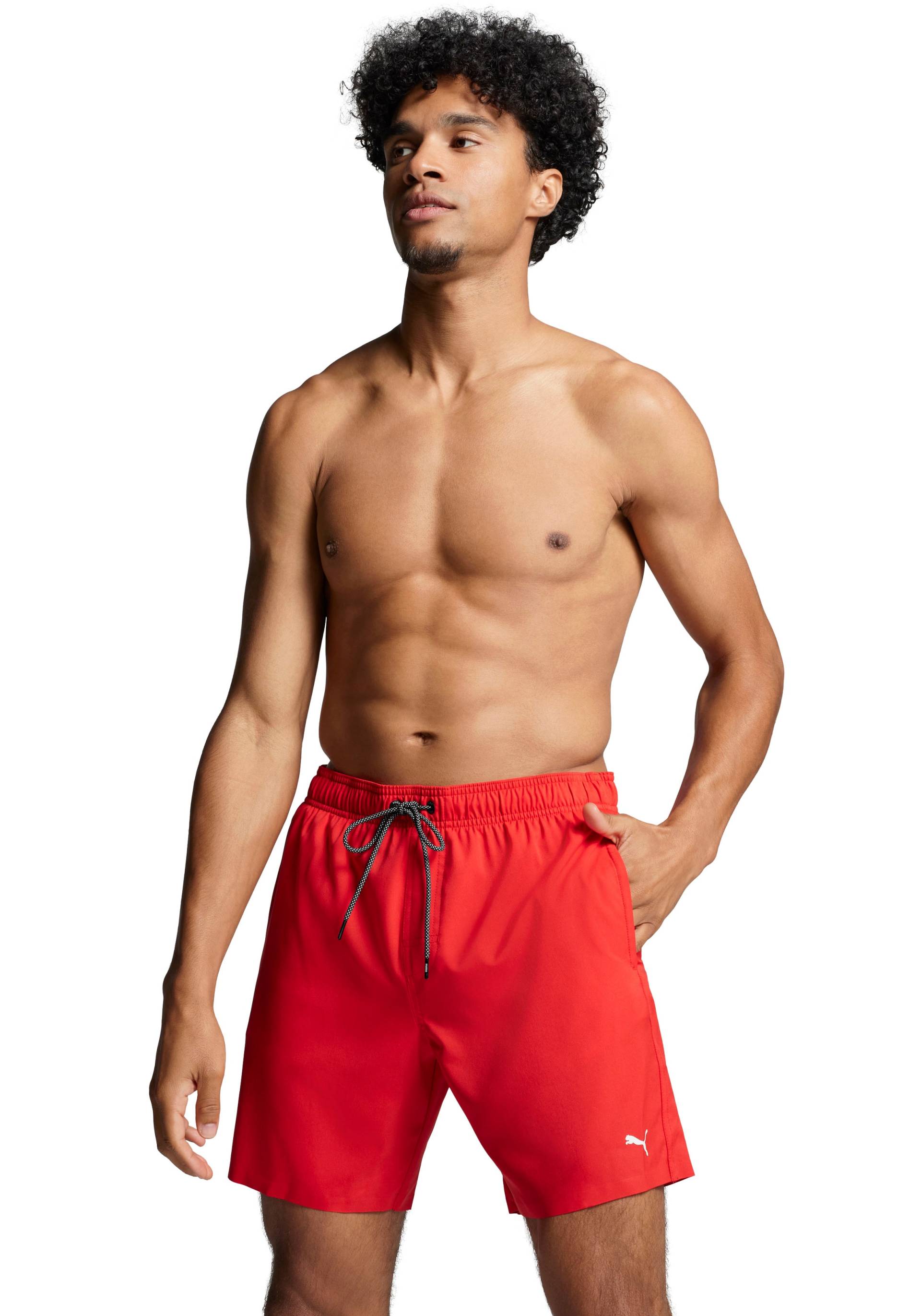 PUMA Badeshorts, mit High-Tech-gebondetem Reissverschluss an der Gesässtasche PUMA Badeshorts, mit High-Tech-gebondetem Reissverschluss an der Gesässtasche von PUMA