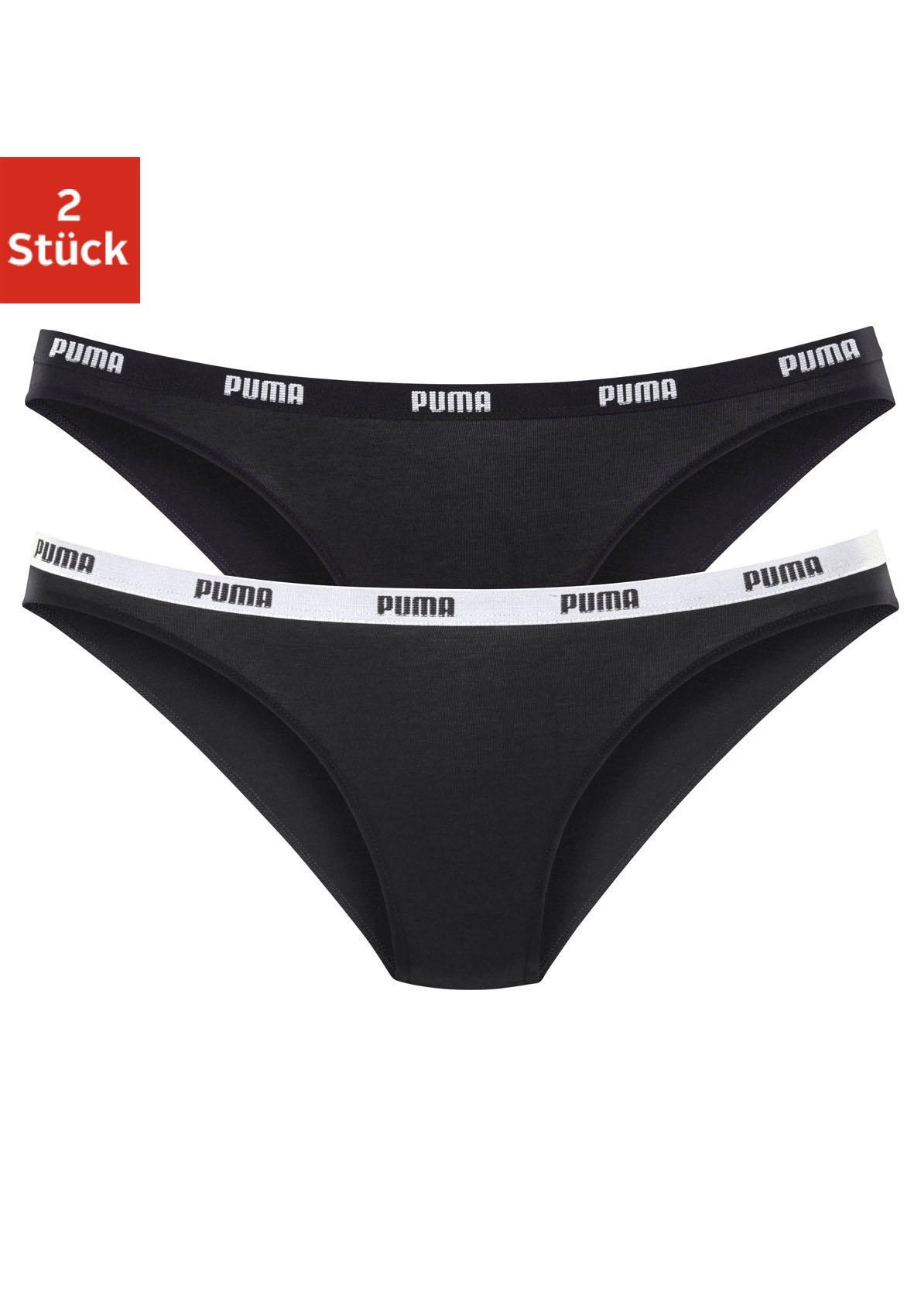 PUMA Bikinislip »Iconic«, (Packung, 2er-Pack), mit schmalem Logo-Webbündchen von PUMA