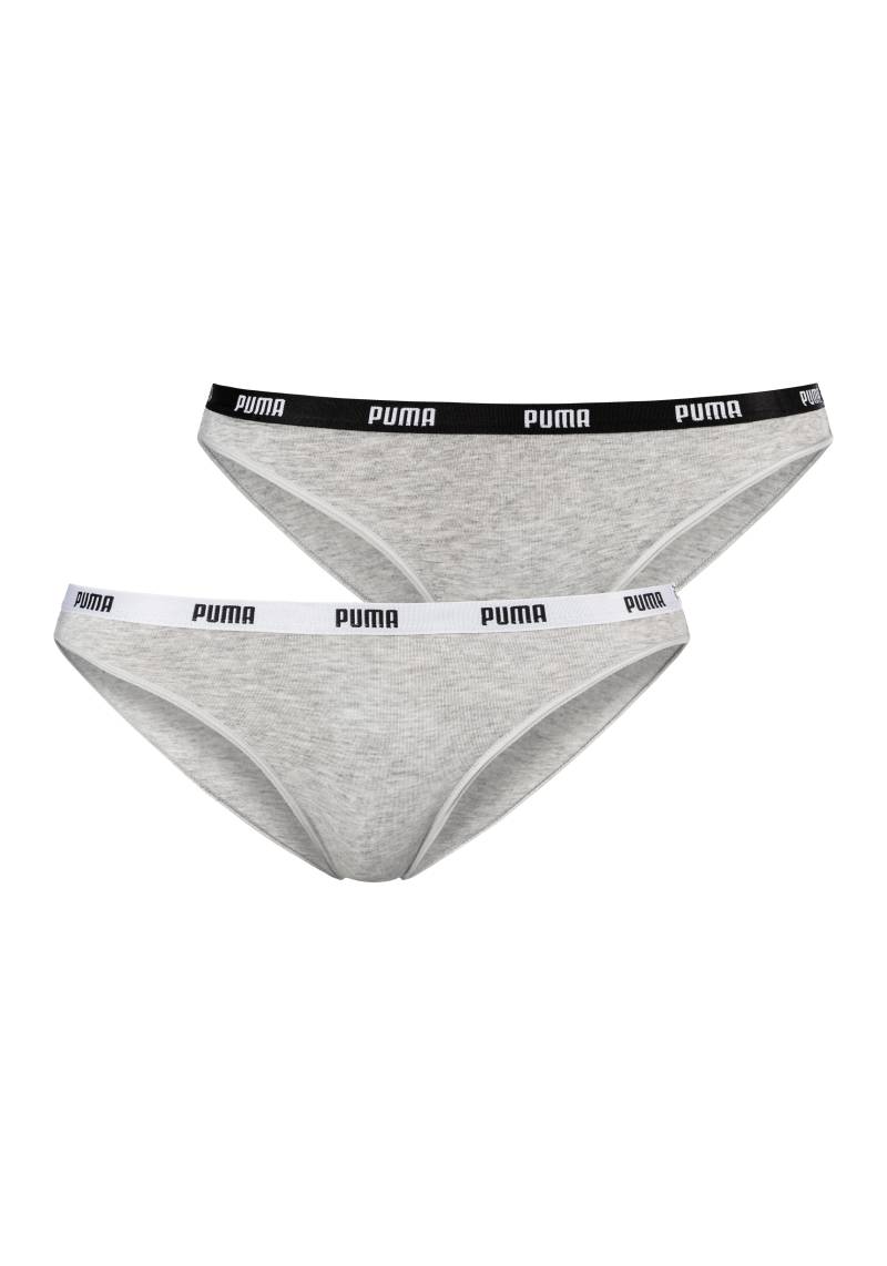 PUMA Bikinislip »Iconic«, (Packung, 2er-Pack), mit schmalem Logo-Webbündchen von PUMA