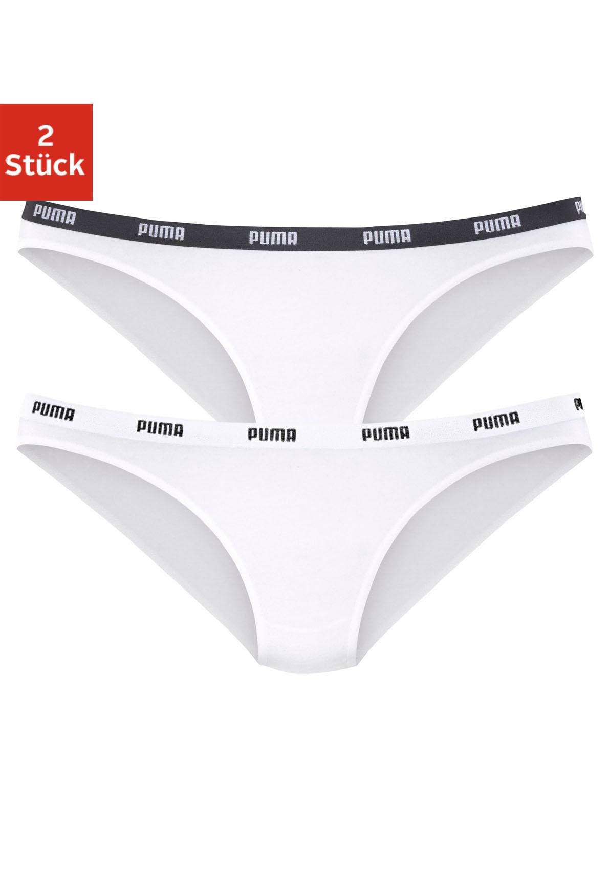 PUMA Bikinislip »Iconic«, (Packung, 2er-Pack), mit schmalem Logo-Webbündchen von PUMA