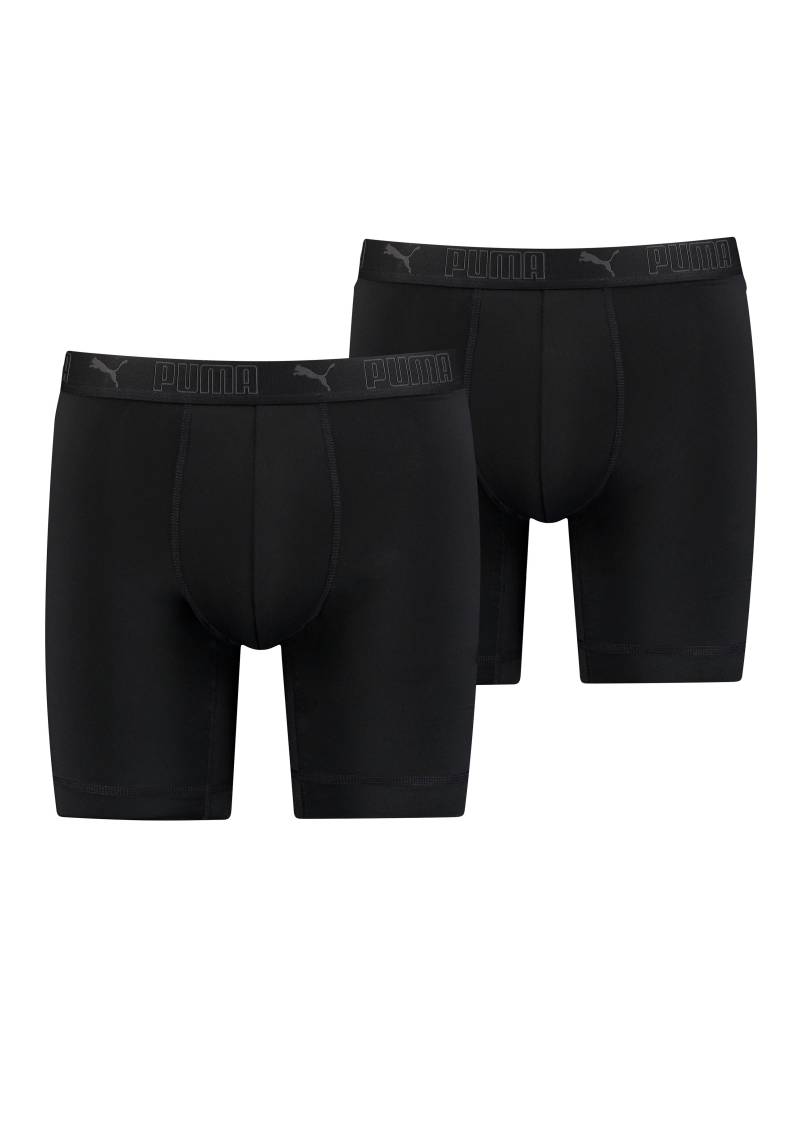 PUMA Boxershorts »PUMA MEN SPORT MICROFIBER LONG BOXERS 2P«, (Packung, 2er Pack), mit Logo-Bund von PUMA