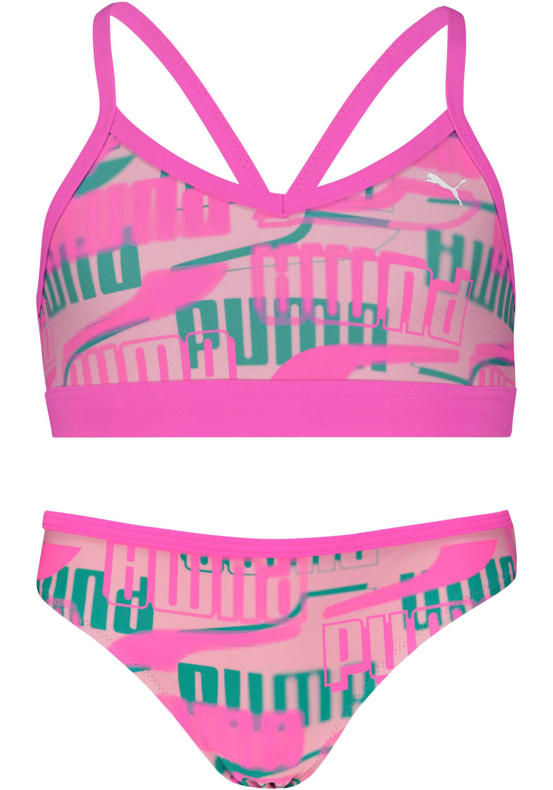 PUMA Bustier-Bikini, (Set, 2 St.), mit allover Logoprint von PUMA