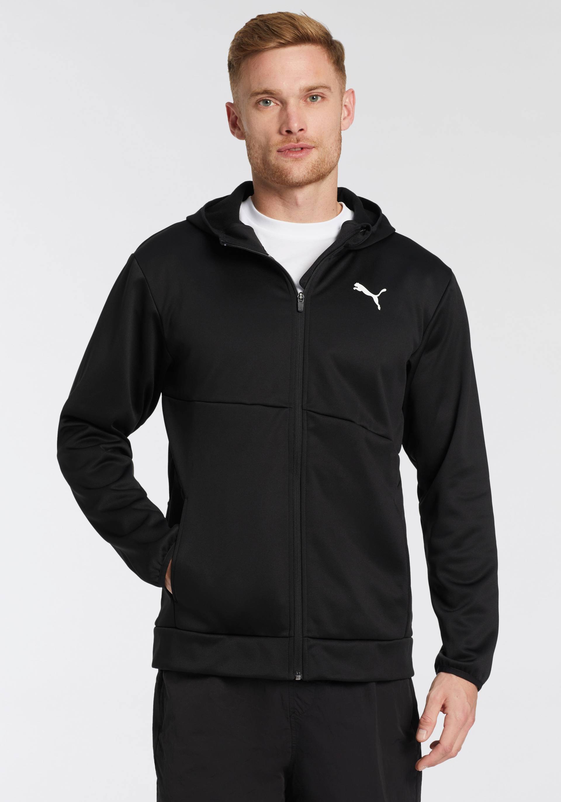 PUMA Trainingsjacke »TRAIN ALL DAY PWRFLEECE FULL ZIP«, mit Kapuze von PUMA