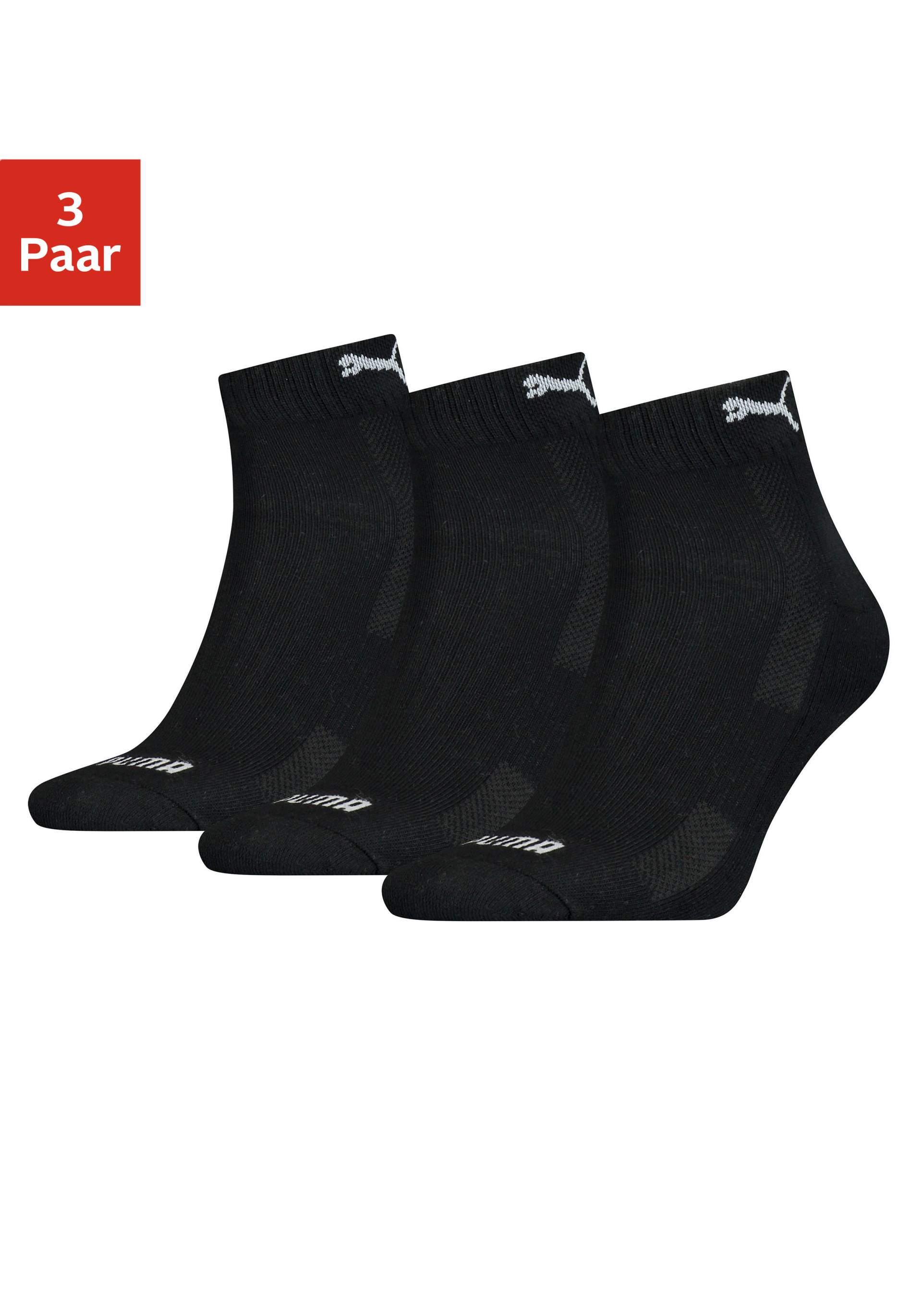 PUMA Kurzsocken, (3 Paar), mit eingestricktem Logo im Bund von PUMA