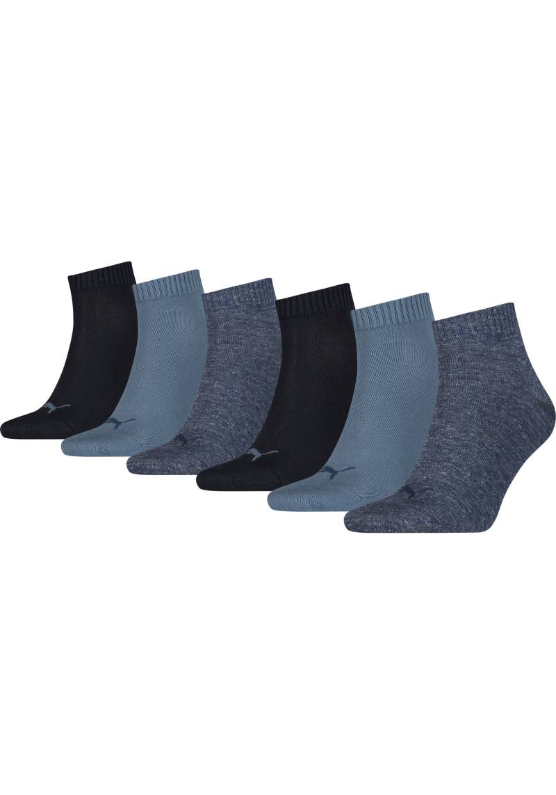 PUMA Kurzsocken »UNISEX QUARTER PLAIN 6P ECOM«, (6 Paar), mit Logostickerei und Rippenbündchen von PUMA