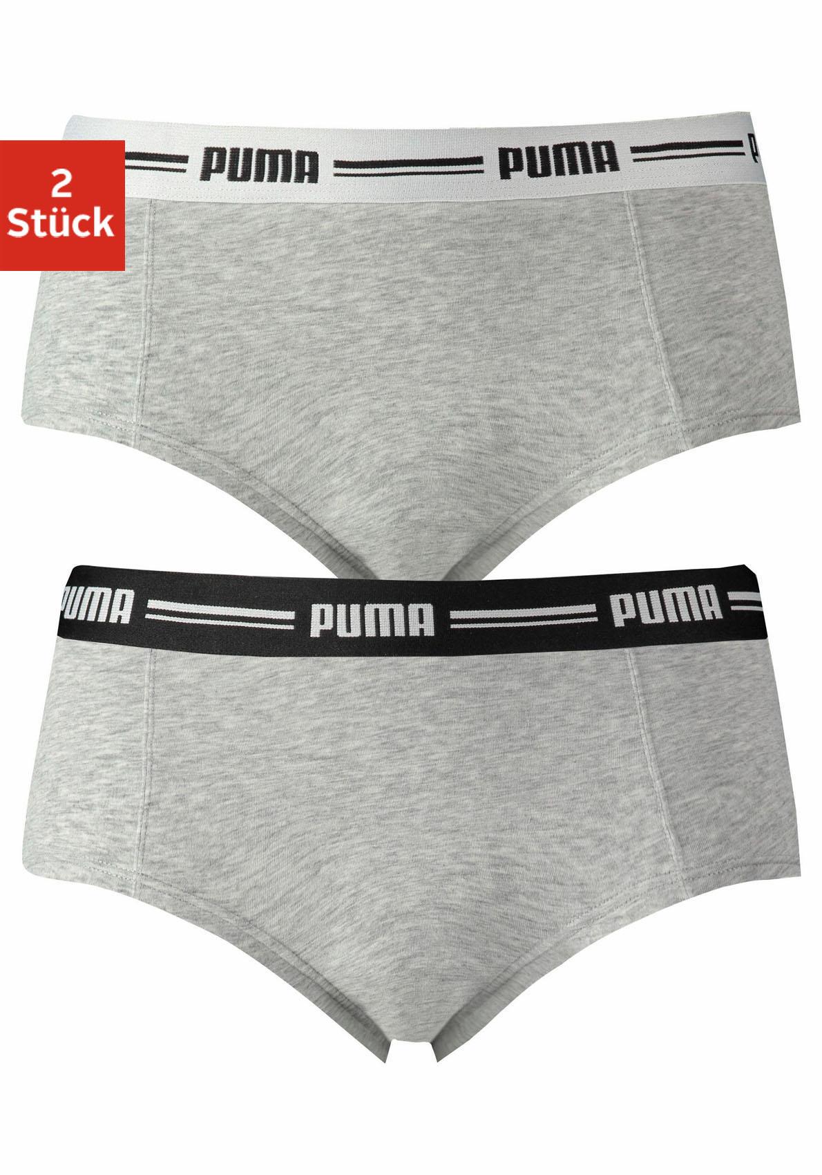 PUMA Panty »PUMA WOMEN MINI SHORT 2P PACK«, (Packung, 2er Pack), mit markantem Logo-Bund von PUMA