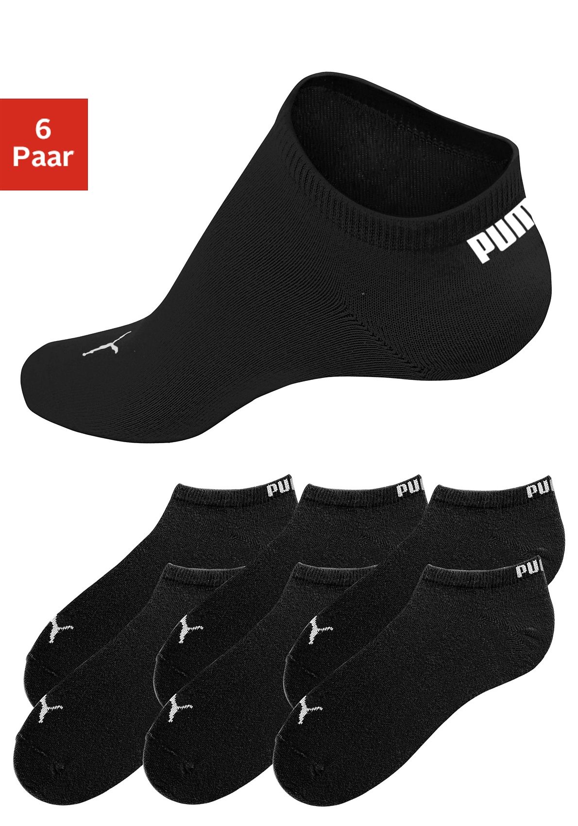 PUMA Sneakersocken, (6 Paar), mit eingestricktem Markenlogo von PUMA