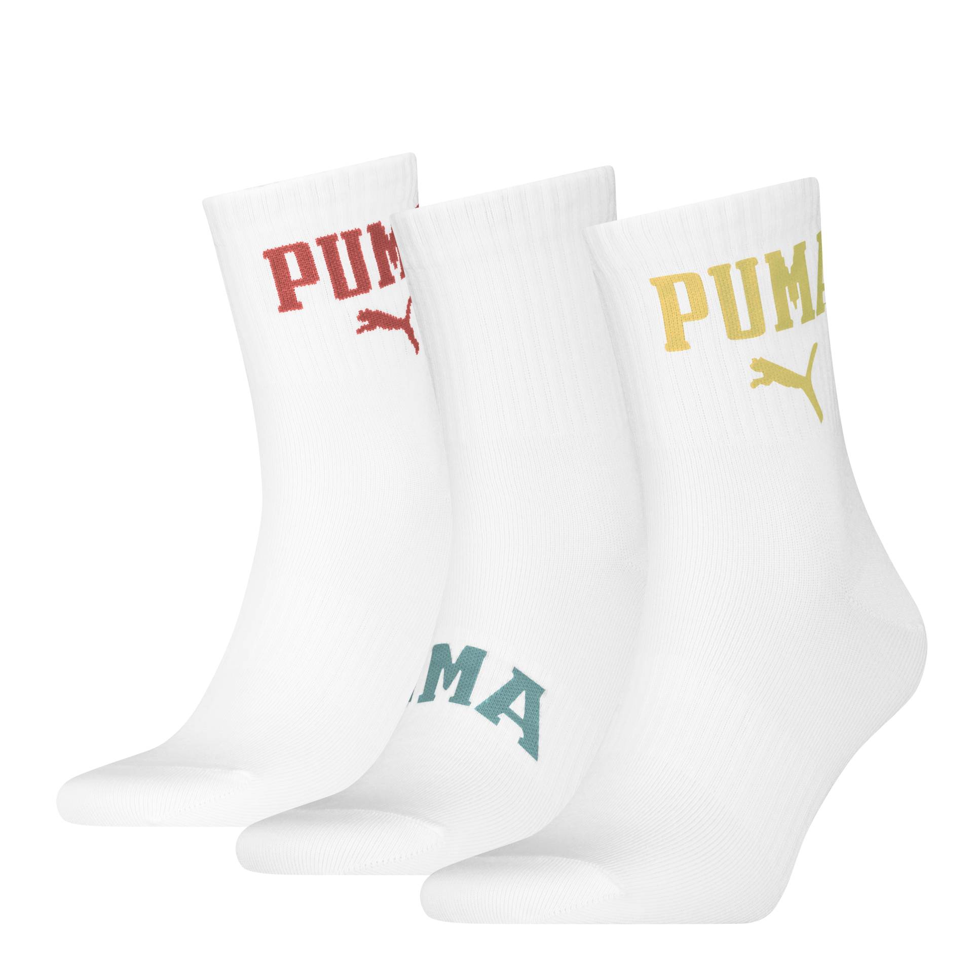 PUMA Socken, (3 Paar, 3er Pack), mit mehreren Logos von PUMA