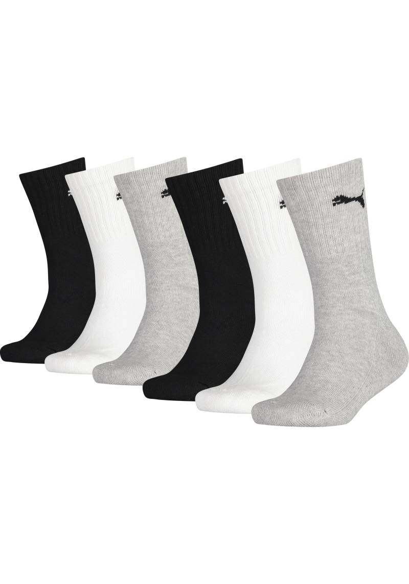 PUMA Socken »JUNIOR CREW SOCK 6P ECOM«, (6 Paar), gepolsterte Sohle für zusätzlichen Komfort von PUMA