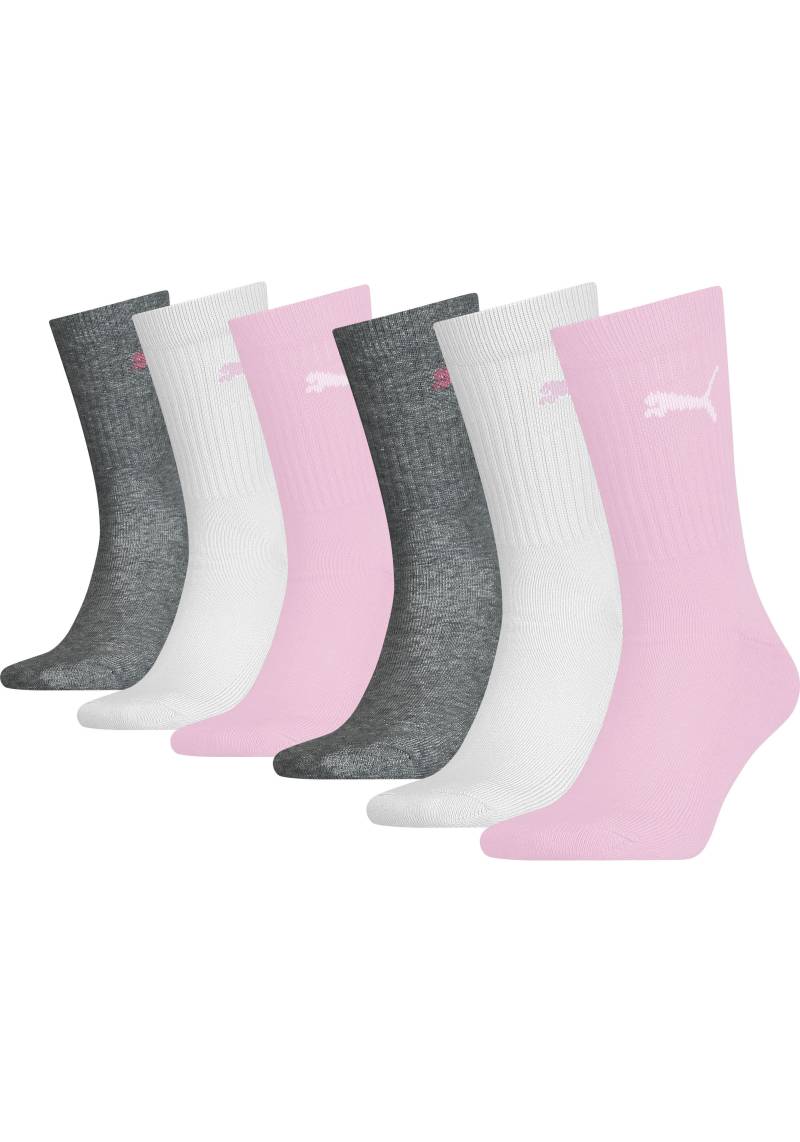 PUMA Socken »JUNIOR CREW SOCK 6P ECOM«, (6 Paar), gepolsterte Sohle für zusätzlichen Komfort von PUMA