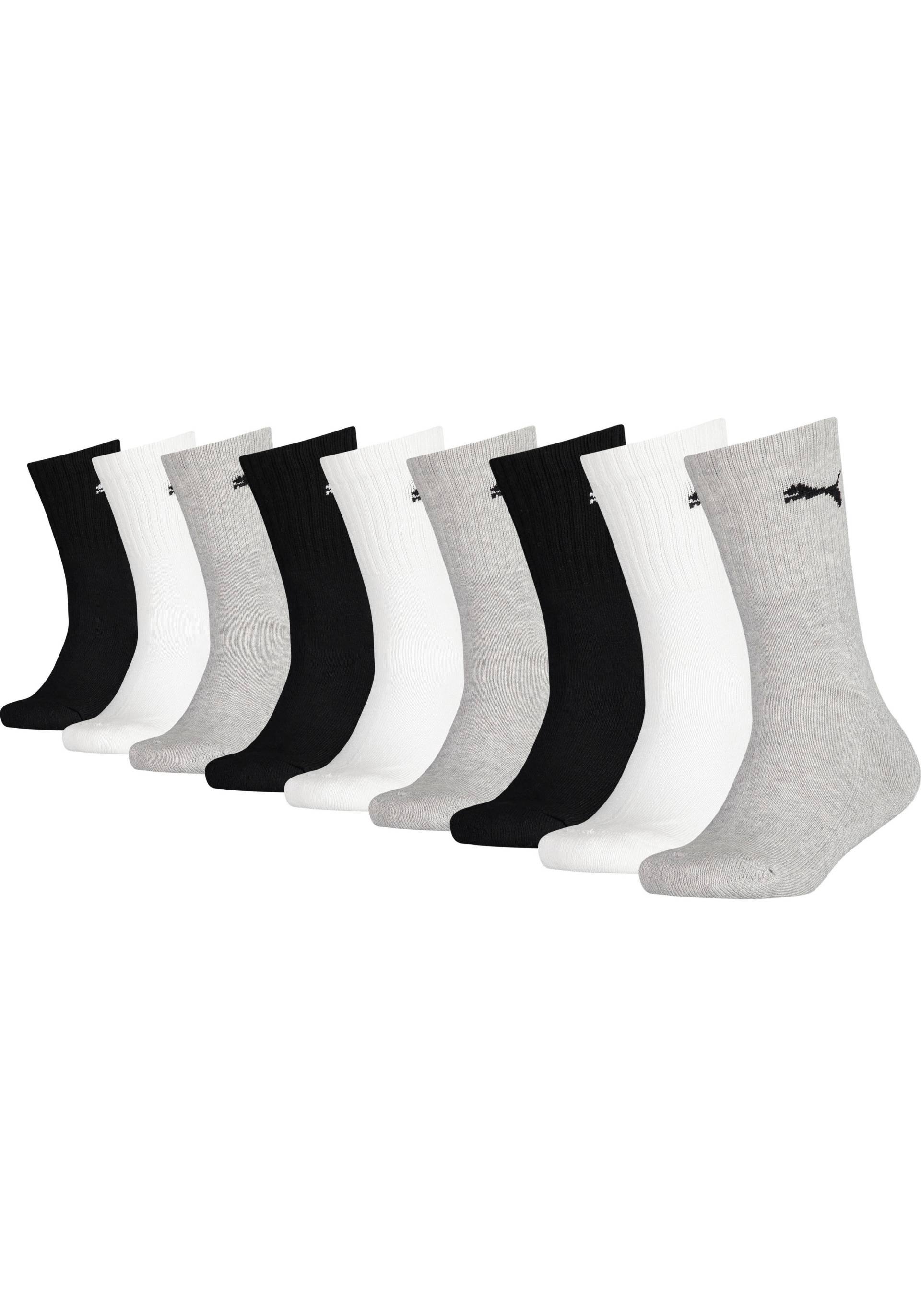 PUMA Socken »JUNIOR CREW SOCK 9P ECOM«, (9 Paar), gepolsterte Sohle für Stossdämpfung und zusätzlichen Komfort von PUMA