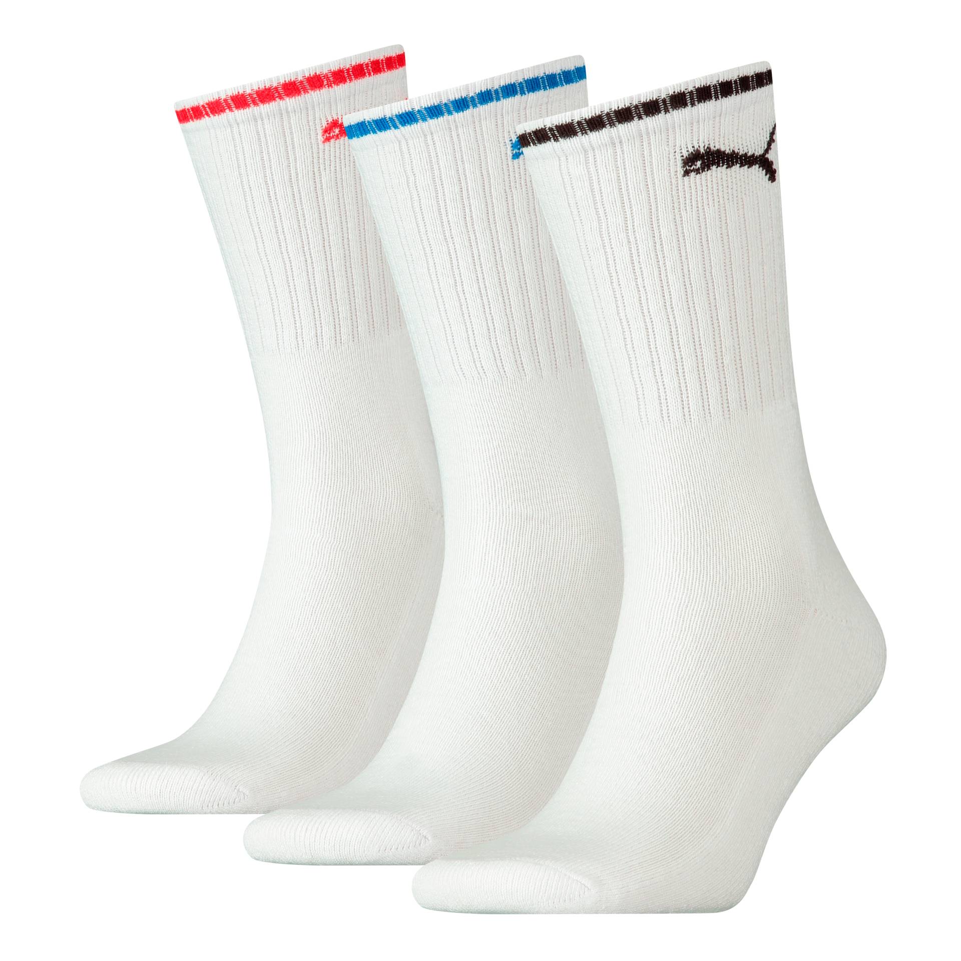 PUMA Socken »PUMA UNISEX STRIPED CREW SOCK 3P«, (3 Paar), Mit flacher Zehennaht von PUMA
