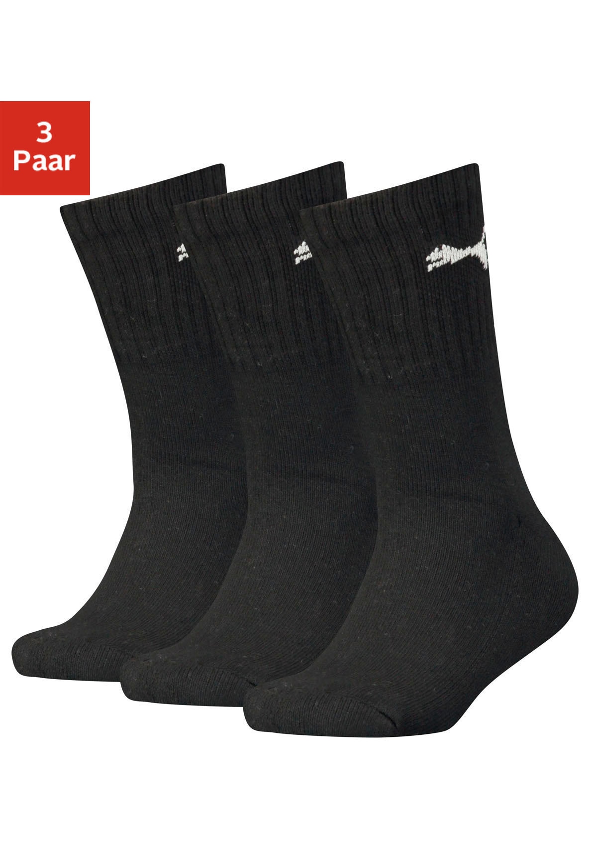 PUMA Sportsocken, (3 Paar), Junior mit klassischer Rippe von PUMA