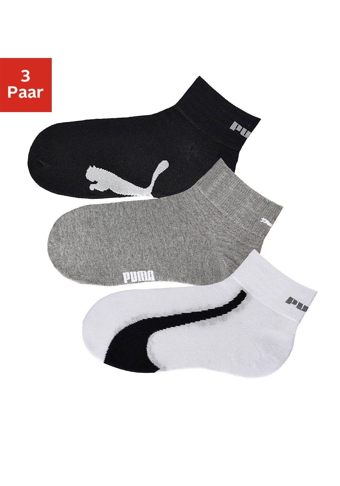 PUMA Sportsocken, (3 Paar), mit kurzem geripptem Schaft von PUMA