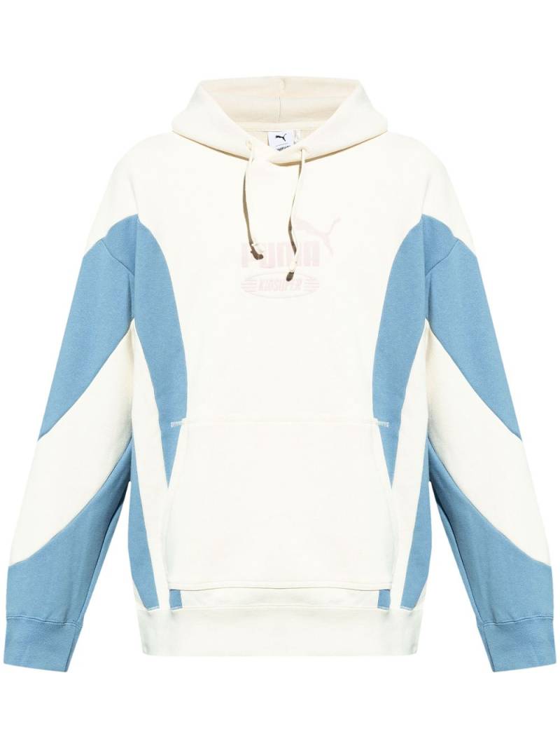 PUMA panelled logo-print hoodie - White von PUMA