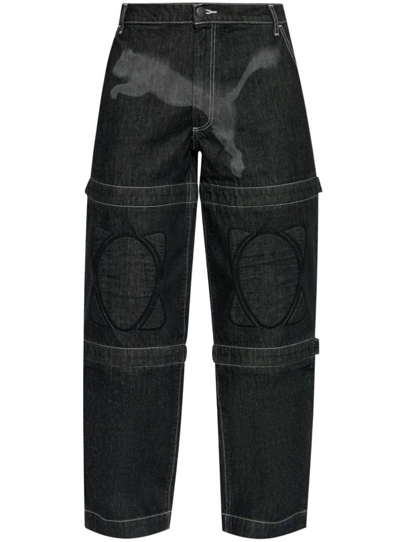 PUMA x A$AP Rocky knee-pad wide-leg jeans - Black von PUMA