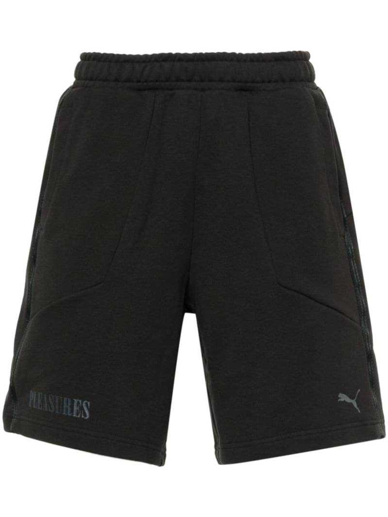 PUMA x PLEASURES logo-print track shorts - Black von PUMA