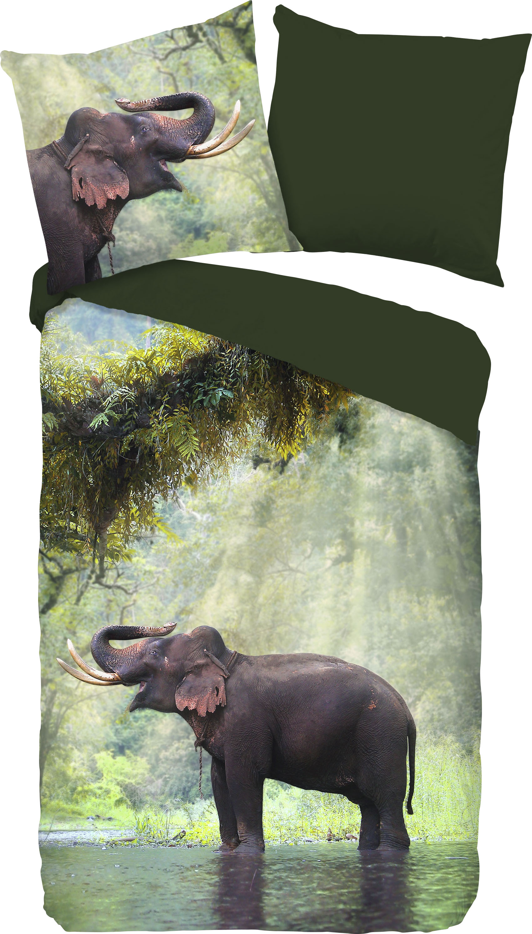 PURE luxury collection Wendebettwäsche »Laughing«, mit Elefant von PURE luxury collection