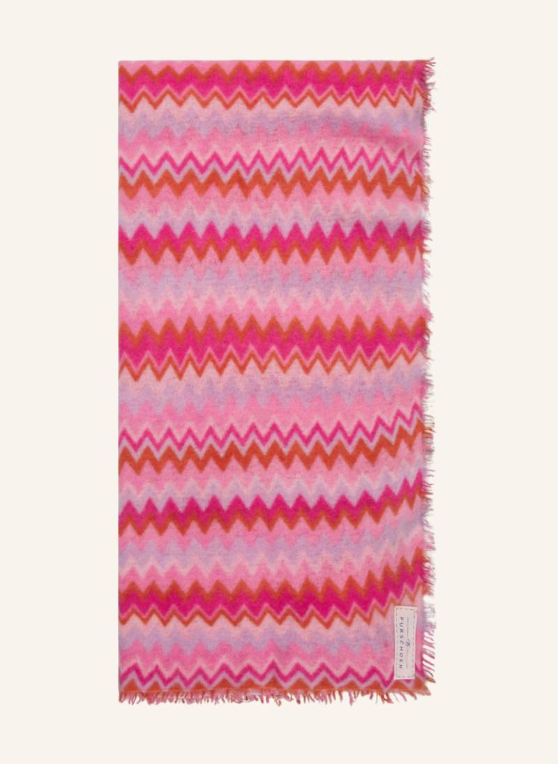 Purschoen Cashmere-Schal Chevron pink von PURSCHOEN