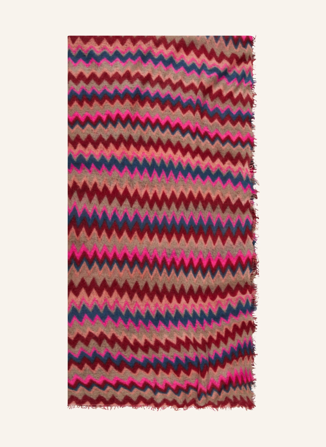 Purschoen Cashmere-Schal Chevron rot von PURSCHOEN