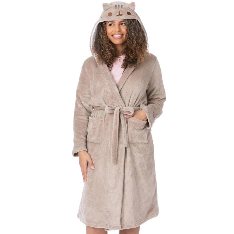 Novelty Morgenmantel Damen Braun L von PUSHEEN