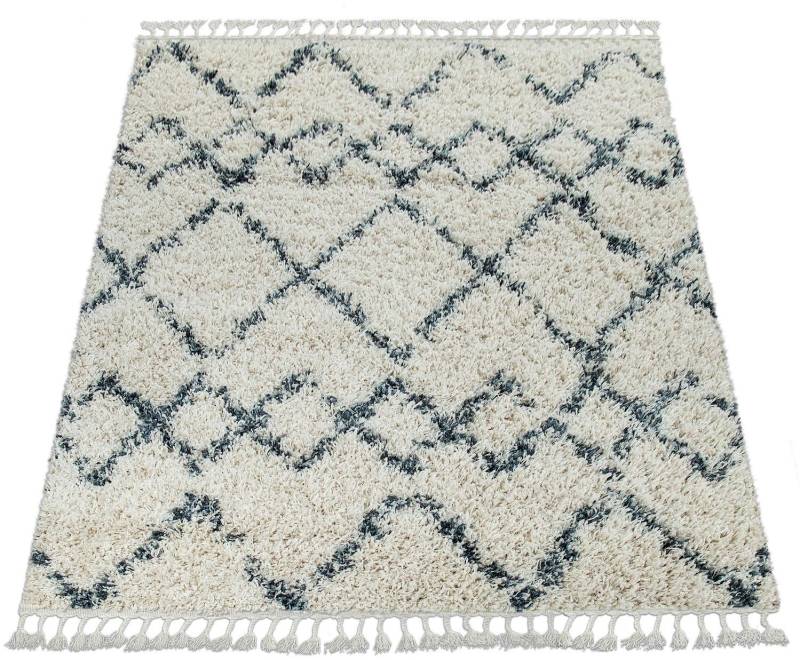 Paco Home Hochflor-Teppich »Nador 757«, rechteckig, weicher Shaggy mit Rauten Design und Fransen von PACO HOME