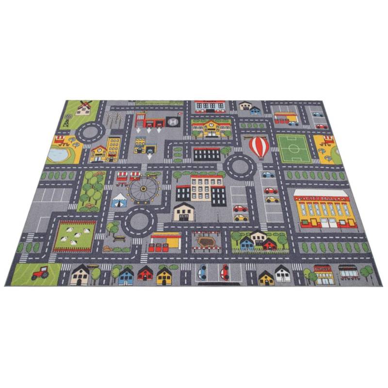 Kinder Teppich Kinderzimmer Auto Spielteppich Unisex  140X200CM von Paco Home