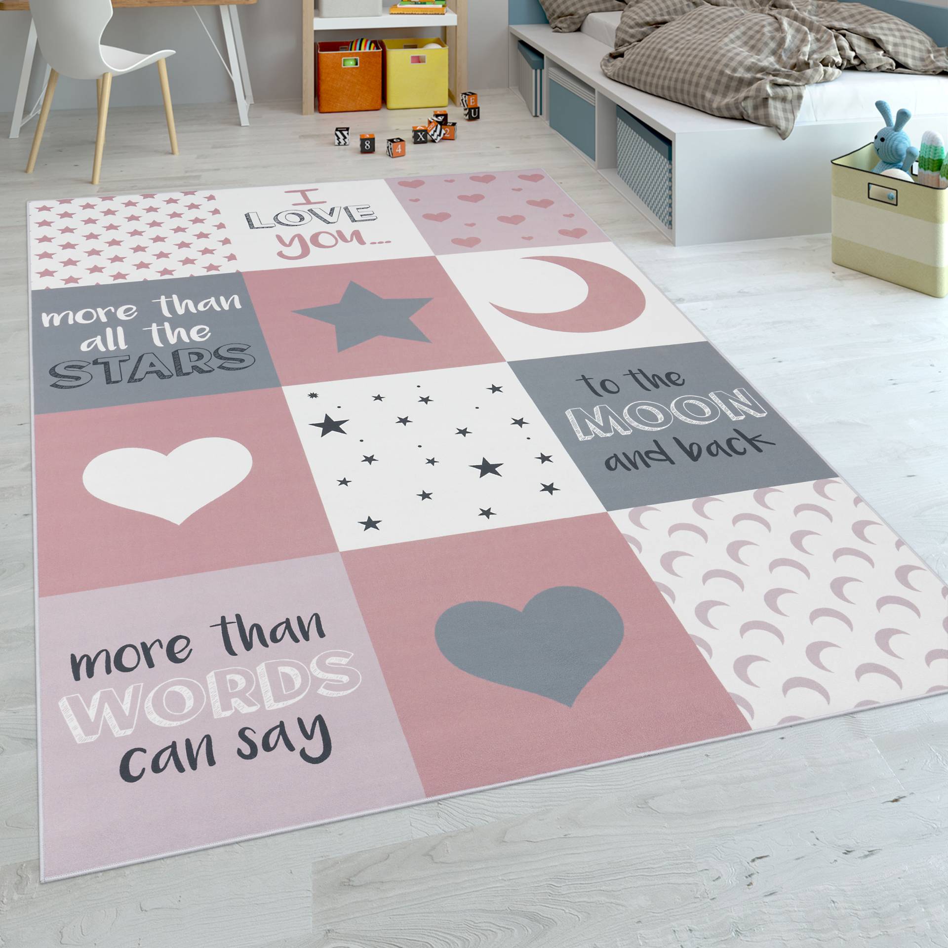 Paco Home Kinderteppich »Aleyna 101«, rechteckig, 6 mm Höhe, Kurzflor, Kinder Design, Motiv Mond & Sterne, Kinderzimmer Paco Home Kinderteppich »Aleyna 101«, rechteckig, 6 mm Höhe, Kurzflor, Kinder Design, Motiv Mond & Sterne, Kinderzimmer von PACO HOME
