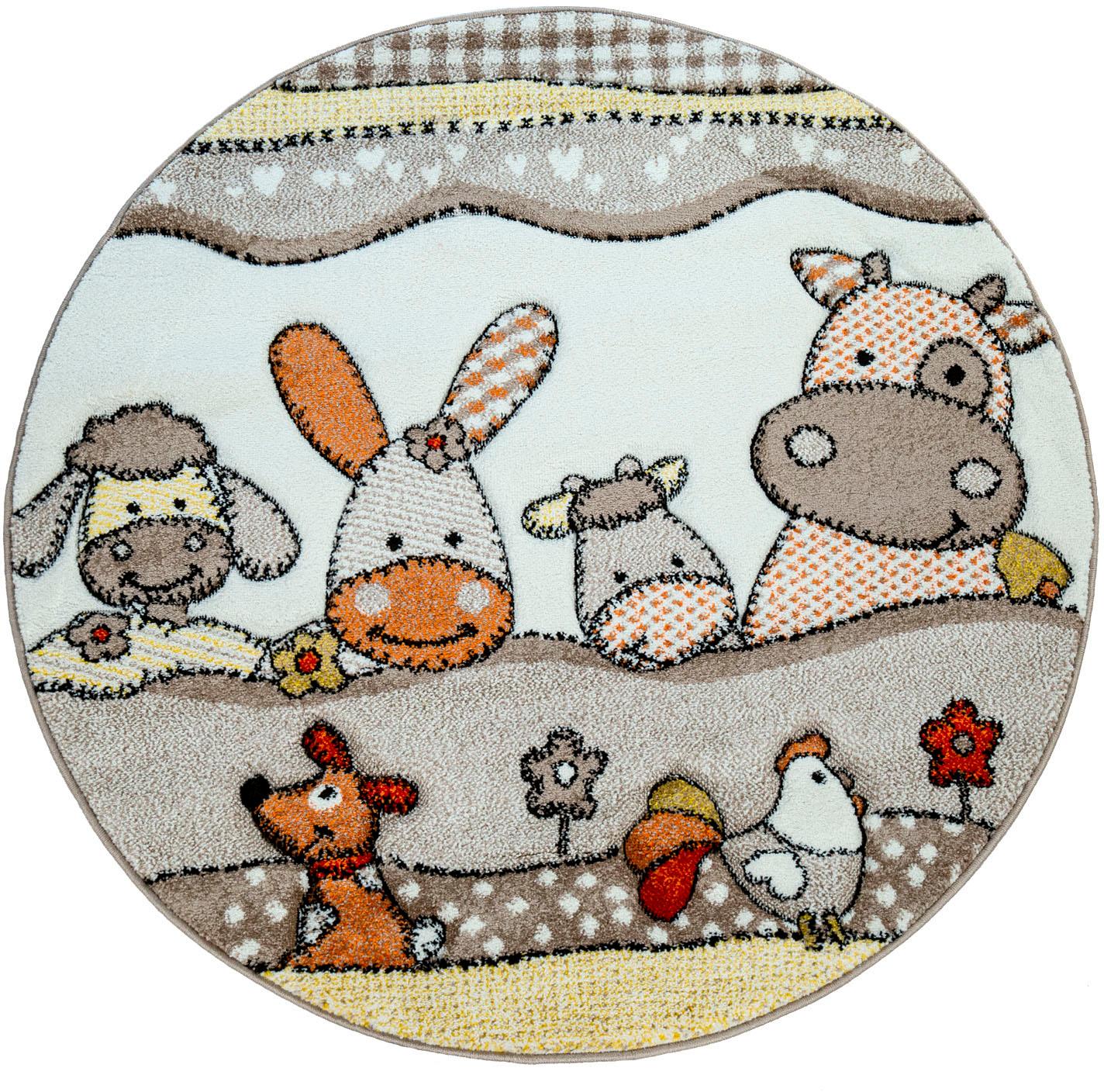 Paco Home Kinderteppich »Diamond 639«, rund, 18 mm Höhe, Kurzflor, 3D-Design, Motiv Bauernhof-Tiere, Kinderzimmer Paco Home Kinderteppich »Diamond 639«, rund, 18 mm Höhe, Kurzflor, 3D-Design, Motiv Bauernhof-Tiere, Kinderzimmer von PACO HOME