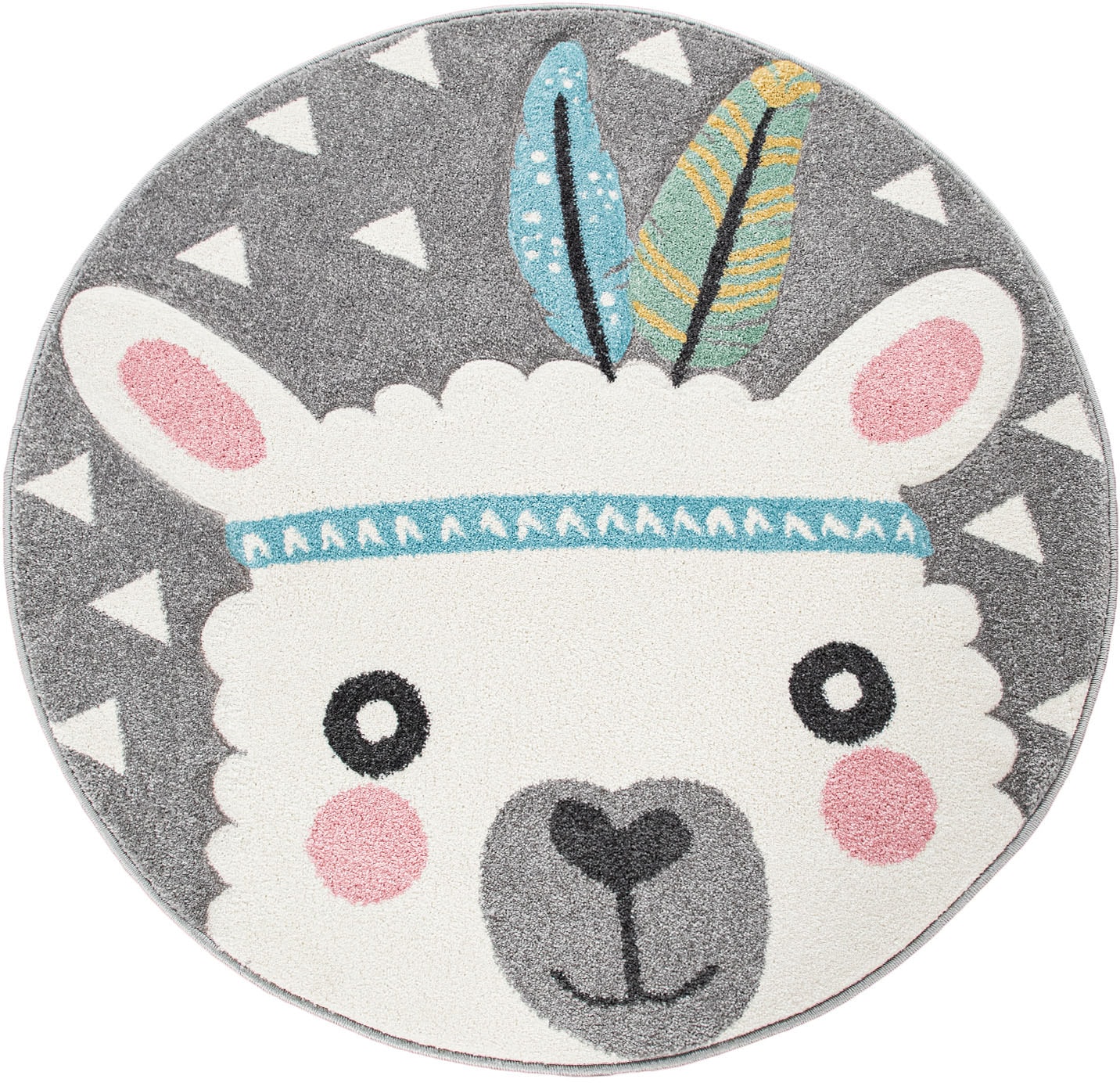 Paco Home Kinderteppich »Ela 214«, rund, 17 mm Höhe, 3D-Design, Motiv Lama, Pastell-Farben, Kinderzimmer Paco Home Kinderteppich »Ela 214«, rund, 17 mm Höhe, 3D-Design, Motiv Lama, Pastell-Farben, Kinderzimmer von PACO HOME