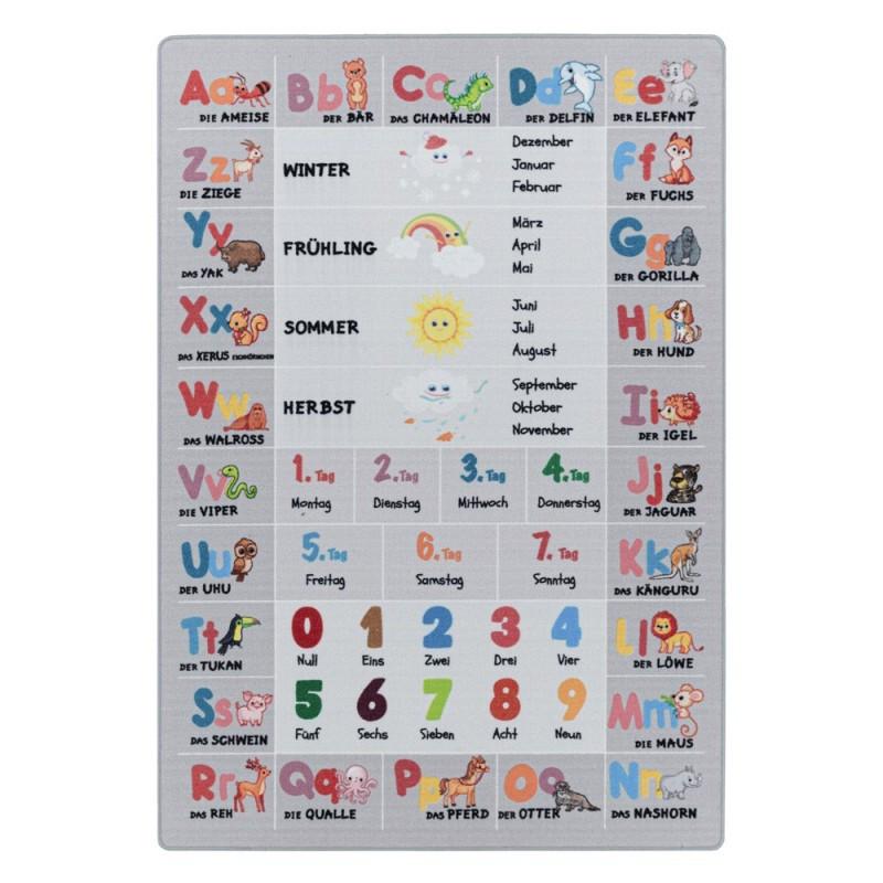 Kinderteppich Buchstaben Zahlen Jahreszeiten Unisex  160X230CM von Paco Home